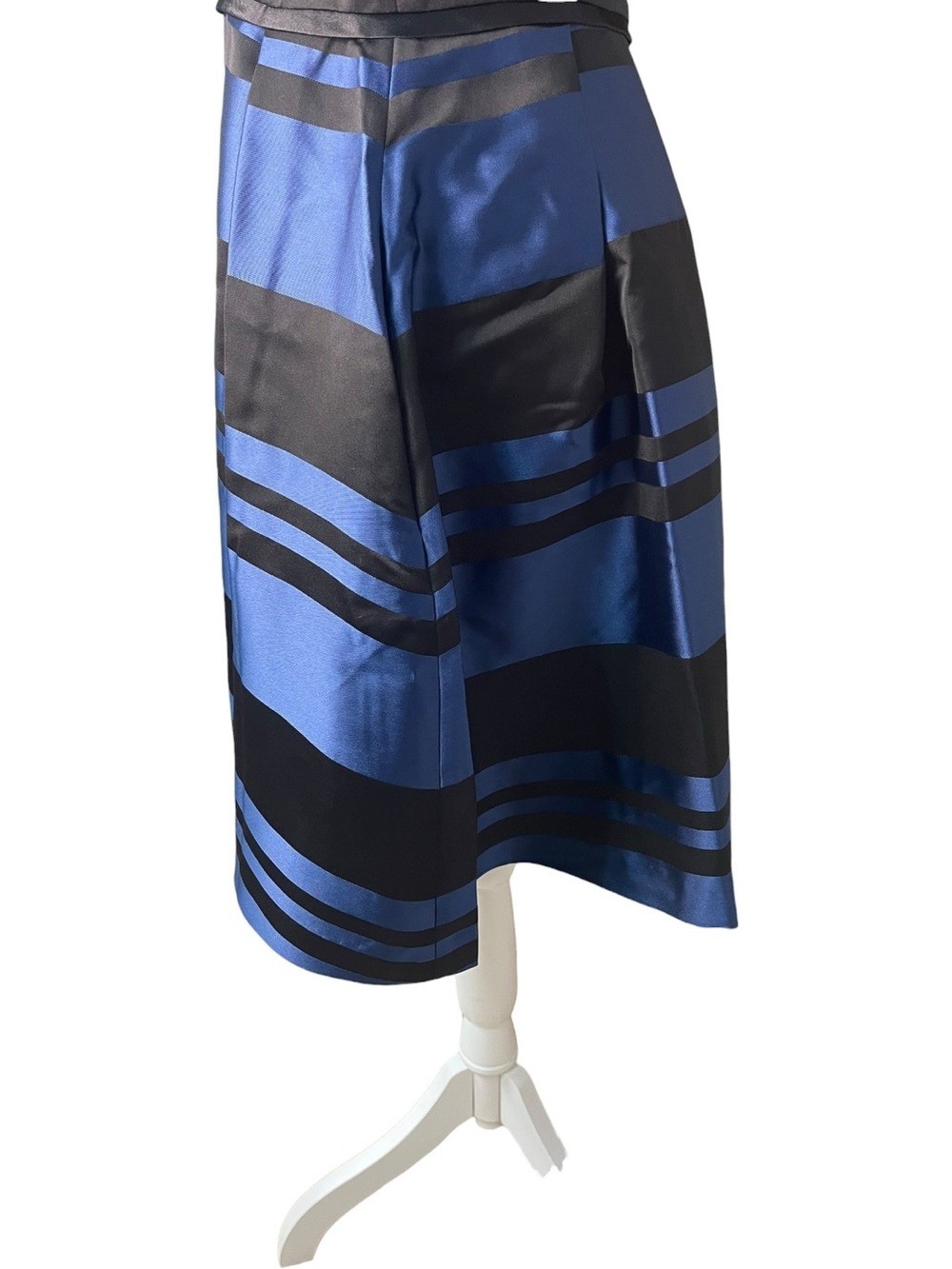 Southern Tide Fit and Flare Stripe Satin Dress Blue Black - Picture 6 of 16